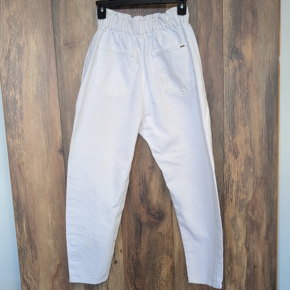 Zara White Stretch Waist High Waisted Jeans 4                               M470 - Picture 5 of 6